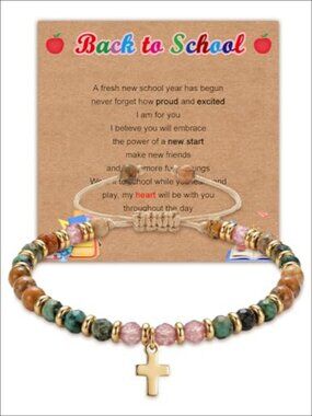 Stainless Steel Cross Charm Bracelet Adjustable Faith Gift